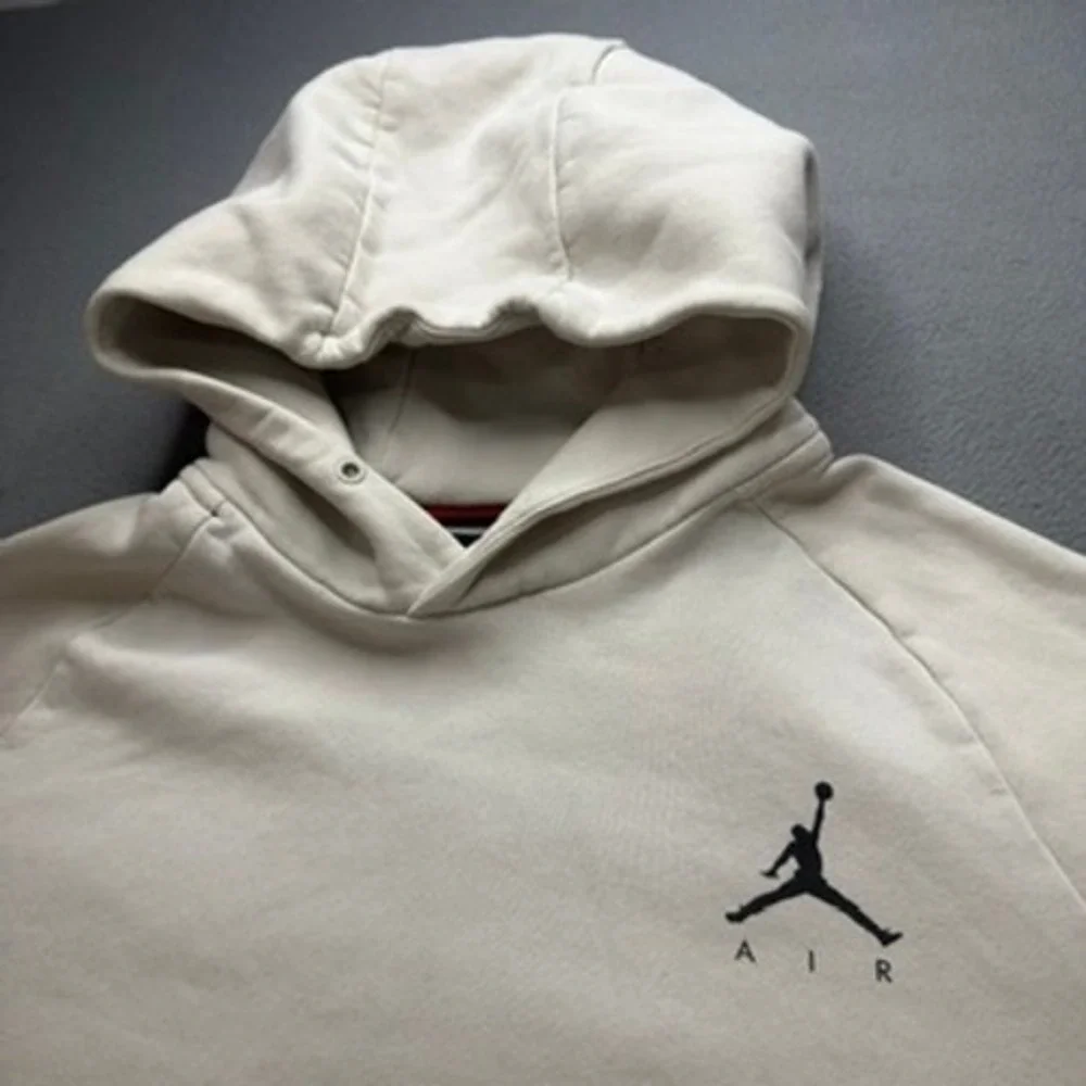 Jordan Jumpman Air Pullover Hoodie Regular Fit L Beige Embroidered Logo Athletic